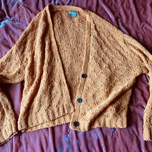American Eagle mustard colored knit cardigan sweater Medium